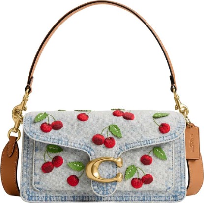 Picture of COACH Cherry Embroidered Denim Tabby Shoulder Bag 26