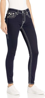 Picture of True Religion Women's Jennie Mid Rise Curvy Fit Skinny Ankle Jean, Sample Body Rinse, 31