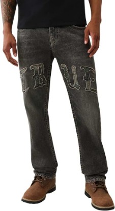 Picture of True Religion Men's Ricky SN Stitch Flap Applied TR Jeans 34" Inseam – Straight Leg Denim