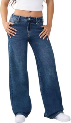Picture of True Religion Women's Bobbi Mid Rise Baggy Jean in Medium Blaze Wash 600721