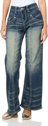Picture of True Religion Women's Bobbi Baggy Jeans - Big T Stitching, Relaxed Fit with Modern Style