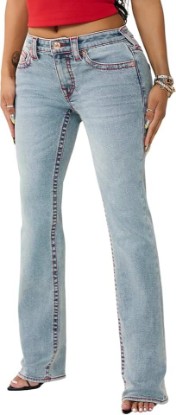 Picture of True Religion Women’s Billie Big T Stitch Straight Jean – Mid Rise, Stretch Denim, Signature Straight Leg Fit