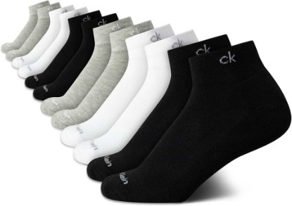 Picture of Calvin Klein Womens Quarter Socks - 12 Pack Breathable Cushioned Athletic Ankle Socks for Women for Running and Workout
