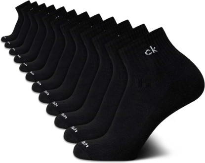 Picture of Calvin Klein Mens Quarter Socks - 12 Pack Soft Cushioned Stretch Performance Breathable Quarter Cut Athletic Socks for Men