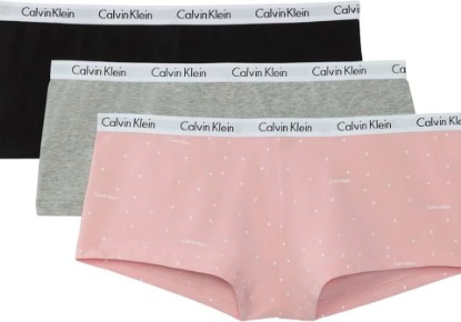 Picture of Calvin Klein Carousel Logo Cotton Stretch Boyshort Panties, 3 Pack