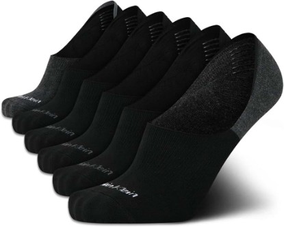 Picture of Calvin Klein Mens No Show Socks - 6 Pack Soft Cotton Blend Invisible Liners Low Cut Socks for Men with No Slip Heel Grip