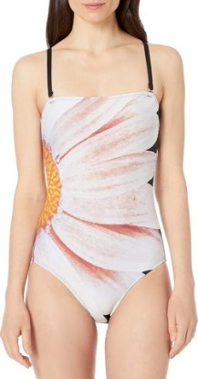 Picture of Calvin Klein Women's Classic Bandeau One Piece Swimsuit with Tummy Control