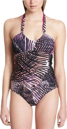 Picture of Calvin Klein Women's One-Piece Printed Swimsuit, Dragonfruit, 10