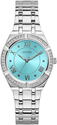 Picture of GUESS Women's 36mm Watch - Silver Tone Blue Dial Silver Tone Case