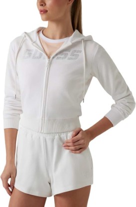 Picture of GUESS Women's Primula Rhinestones Full Zip Sweatshirt