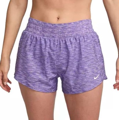 Picture of Nike Women's One Dri-FIT Mid-Rise 3" Loose Fit Brief-Lined Training/Running Athletic Shorts, Black Raspberry Purple