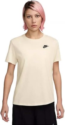 Picture of Nike Women's Sportswear Club Essentials NSW T-Shirt Embroidered Short Sleeve Tee