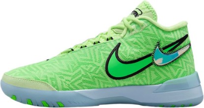 Picture of Nike Lebron NXXT Genisus Basketball Shoes (HF0712-700, Barely Volt/Celestine Blue/Black/Green Strike) Size 11.5