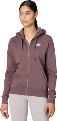 Picture of Nike Women's Sportswear Club Fleece Full-Zip Hoodie, Tattoo/White, XX-Large
