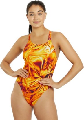 Picture of Nike Women's Solar Rise Spider Back One Piece Swimsuit Team Orange, 28