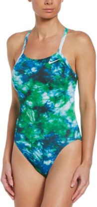 Picture of Nike Women's Hydrastrong Crossback Swim Suit, Tie Dye Blue/Green 28