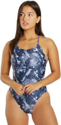Picture of Nike Women's HydraStrong Multi Print Lace Up Tie Back One Piece Swimsuit Ashen Slate, 26