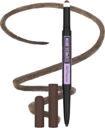 Picture of MAYBELLINE Express Brow 2-In-1 Pencil and Powder Eyebrow Makeup, Deep Brown, 1 Count