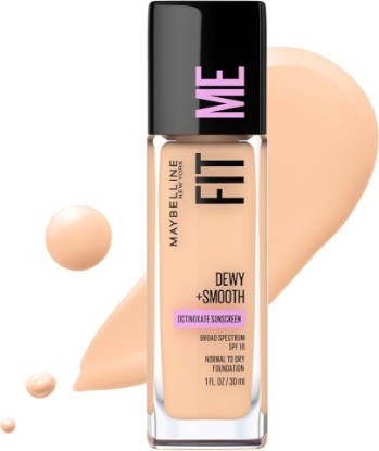Picture of MAYBELLINE Fit Me Dewy + Smooth Liquid Foundation Makeup, Classic Ivory, 1 Count (Packaging May Vary)