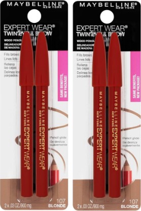 Picture of MAYBELLINE New York Expert Wear Twin Brow & Eye Pencils Makeup, Blonde, 2 Count (Pack of 2)