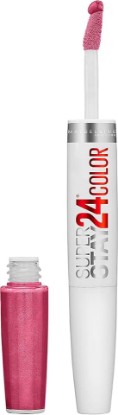 Picture of MAYBELLINE Super Stay 24, 2-Step Liquid Lipstick Makeup, Long Lasting Highly Pigmented Color with Moisturizing Balm, Wear On Wildberry, Mauve Pink, 1 Count