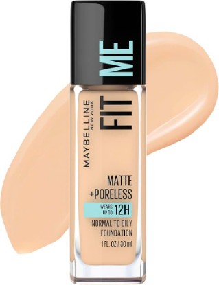 Picture of MAYBELLINE Fit Me Matte + Poreless Liquid Oil-Free Foundation Makeup, Classic Ivory, 1 Count (Packaging May Vary)