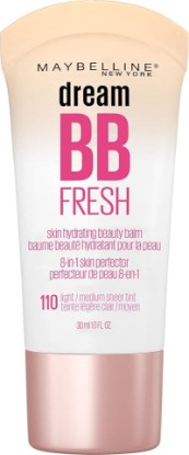 Picture of MAYBELLINE Dream Fresh Skin Hydrating BB cream, 8-in-1 Skin Perfecting Beauty Balm with Broad Spectrum SPF 30, Sheer Tint Coverage, Oil-Free, Light/Medium, 1 Fl Oz