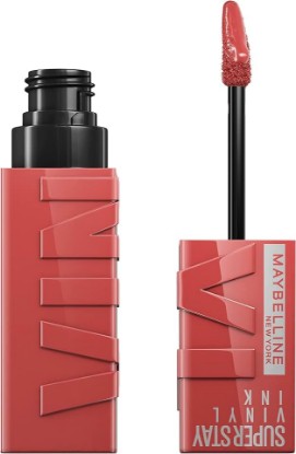 Picture of MAYBELLINE Super Stay Vinyl Ink Longwear No-Budge Liquid Lipcolor Makeup, Highly Pigmented Color and Instant Shine, Peachy, Peachy Nude Lipstick, 0.14 fl oz, 1 Count