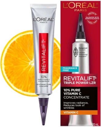 Picture of L'Oreal Paris Revitalift 10% Pure Vitamin C Face Serum for Brighter Skin & Reduced Wrinkles, Fragrance Free, 1 0z.