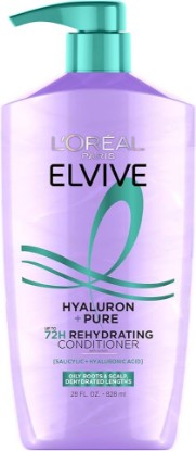 Picture of L'Oreal Paris Elvive Hyaluron + Pure 72H Rehydrating Conditioner for Oily Hair, Hair Conditioner with Salicylic and Hyaluronic Acid, 28 Fl Oz