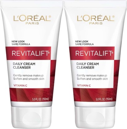 Picture of L'Oreal Paris Revitalift Daily Cream Cleanser, Gentle Makeup Remover Face Wash with Vitamin C 5 fl. oz (Pack of 2)