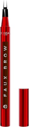 Picture of L'Oreal Paris Faux Brow, Hair-Like, Filling Eyebrow Pen with Double-Brush Tip, Fast & Precise Eyebrow Makeup, Brunette, 0.03 Fl Oz