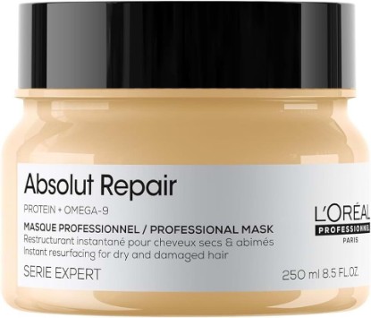 Picture of L'Oréal Professionnel Paris Absolut Repair Hair Mask - Nourishing Protein Treatment, Hydrates, Repairs Damage & Adds Shine, for Dry & Damaged Hair, 250ml