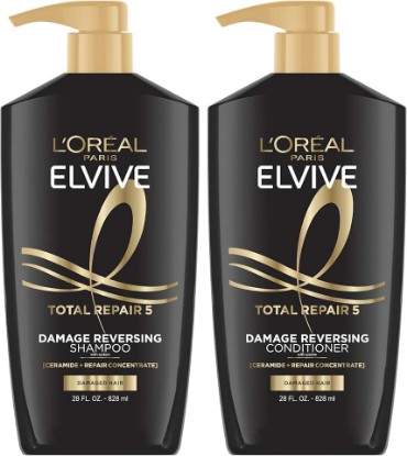 Picture of L'Oreal Paris Elvive Total Repair 5 Repairing Shampoo and Conditioner for Damaged Hair, 28 Ounce (Set of 2)