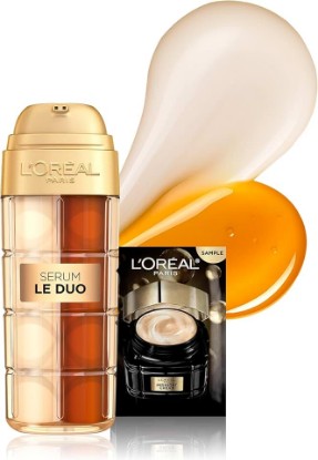 Picture of L'Oreal Paris Age Perfect Serum Le Duo, Brightening, Firming and Anti-Aging Serum for Face with Collagen Peptide, Vitamin C and B3, 1 fl oz + Sample