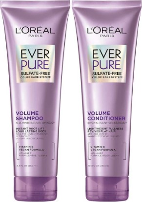 Picture of L'Oreal Paris Volume Sulfate Free Shampoo and Conditioner for Color-Treated Hair, EverPure, 8.5 Fl Oz (Set of 2)