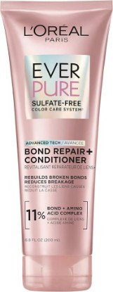 Picture of L'Oreal Paris Sulfate Free Bond Repair+ Conditioner, Hair Conditioner with Bond + Amino Acid Complex, Strengthens and Repairs Damaged or Color Treated Hair, EverPure, 6.8 Fl Oz (Packaging May Vary)
