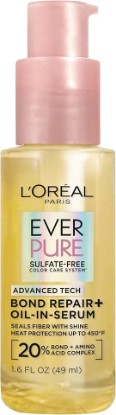 Picture of L'Oreal Paris Bond Repair+ Hair Oil-in-Serum, Heat Protectant to Strengthen Damaged, Color-Treated Hair, Provides Intense Shine and Frizz Control, EverPure, 1.6 Fl Oz (Packaging May Vary) | for Damaged, Color Treated Hair, Heat Protectant, Intense Shine, Frizz Control