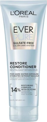Picture of L'Oreal Paris Restore Sulfate Free Conditioner with Antioxidants, Moisturizing Conditioner for Hard Water Exposure and Styling Build-up, EverPure, 6.8 Fl Oz