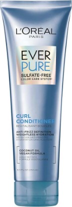 Picture of L'Oreal Paris Sulfate Free Conditioner for Curly Hair, Lightweight, Anti-Frizz Hair Care with Coconut Oil, EverPure, 8.5 Fl Oz (Packaging May Vary)