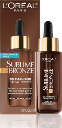 Picture of L'Oreal Paris Sublime Bronze Self Tanning Facial Drops with Hyaluronic Acid, Gradual Tan, Fragrance-Free, 1 fl. Oz