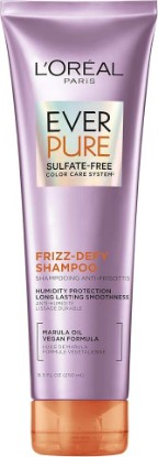 Picture of L'Oreal Paris Sulfate Free Frizz Defy Shampoo, Frizz Control Hair Care with Marula Oil, EverPure, 8.5 Fl Oz (Packaging May Vary)