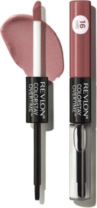 Picture of REVLON Liquid Lipstick with Clear Lip Gloss, ColorStay Overtime Lipcolor, Dual Ended with Vitamin E, 320 Faithful Fawn, 0.07 Fl Oz