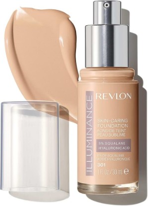 Picture of REVLON Illuminance Skin-Caring Liquid Foundation, Hyaluronic Acid, Hydrating and Nourishing Formula with Medium Coverage, 301 Cool Beige, 1 fl oz