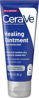 Picture of CeraVe Healing Ointment, Hydrating Skin Protectant With Petrolatum, Hyaluronic Acid & Ceramides, Face & Body Skin Barrier Repair For Cracked, Chafed, Dry Skin, Fragrance Free & Lanolin Free, 3 Oz
