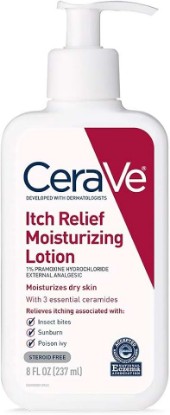 Picture of CeraVe Anti Itch Moisturizing Lotion with Pramoxine Hydrochloride, Relieves Itch with Minor Skin Irritations, Sunburn Relief, Bug Bites, 8 Ounce