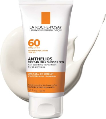 Picture of La Roche-Posay Anthelios Melt-In Milk Sunscreen SPF 60, Sunscreen For Body & Face, Broad Spectrum SPF + Antioxidants, Oil Free, Lightweight & Fast Absorbing, Oxybenzone Free