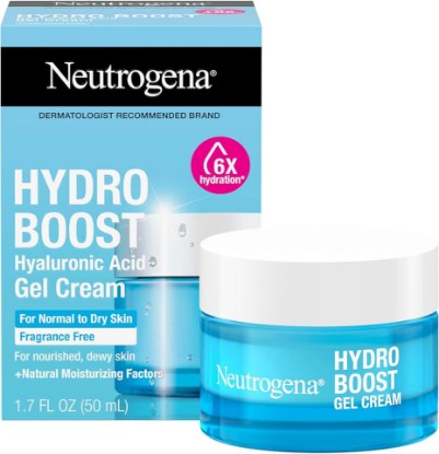 Picture of Neutrogena Hydro Boost Gel Cream, 48 Hr Hydration for Normal/Dry Skin, Fragrance Free, Face Moisturizer with Hyaluronic Acid, 1.7 oz. & Trial Size Hydro Boost Hydrating Gel Cleanser, 0.5 fl oz
