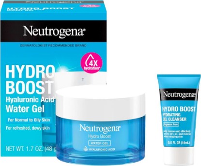 Picture of Neutrogena Hydro Boost Water Gel, Hyaluronic Acid Facial Moisturizer for Normal to Oily Skin, Hydrating Face Moisturizer, 1.7 fl. oz + Trial Size Hydro Boost Facial Cleanser, 0.5 fl. oz