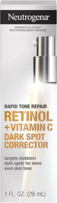 Picture of Neutrogena Rapid Tone Repair Retinol + Vitamin C Dark Spot Corrector Face Serum, Daily Anti-Wrinkle Dark Spot Corrector to Brighten & Even Tone, Mineral-Oil & Dye-Free, White, 1 oz